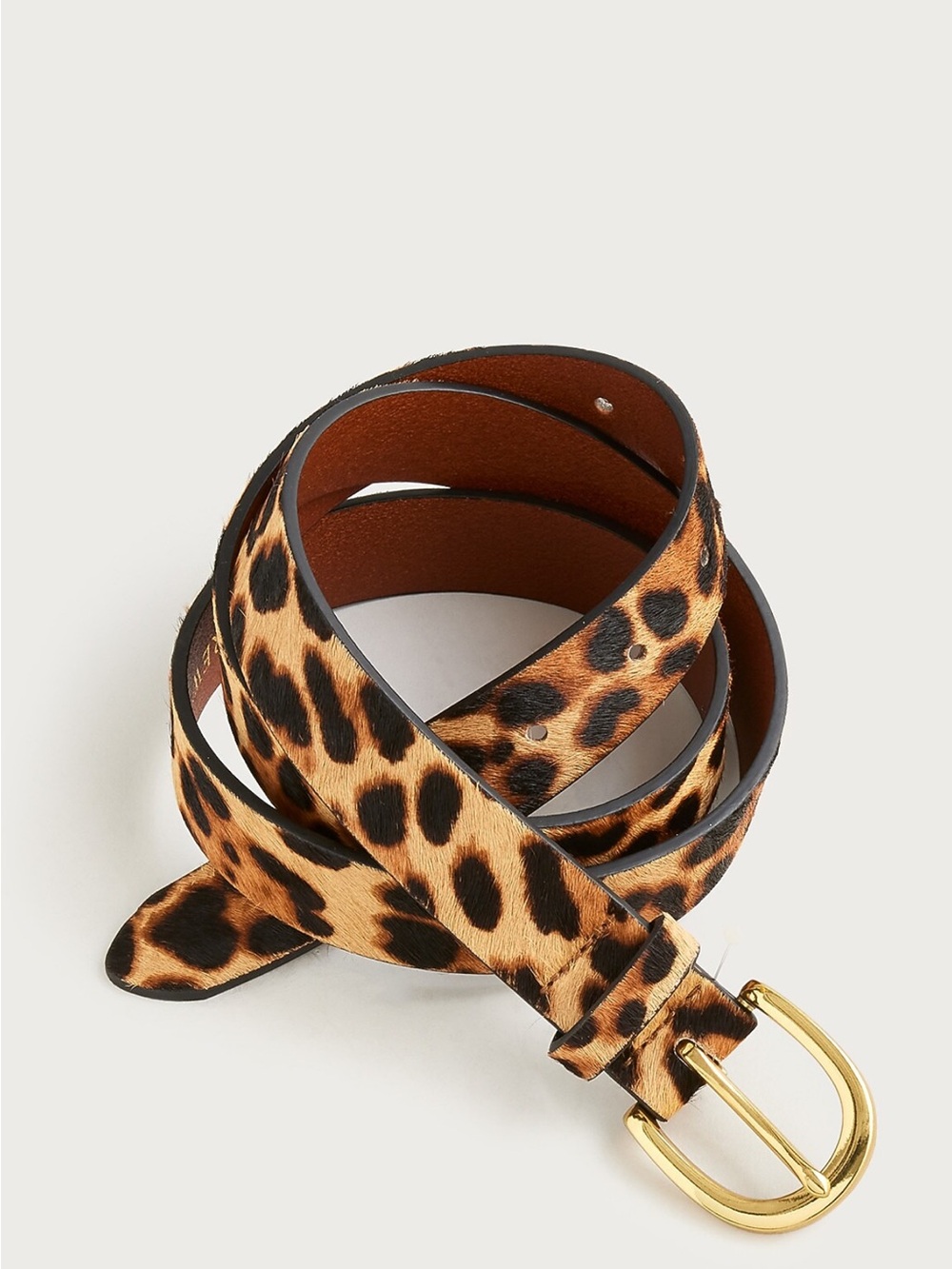 J. Crew Leopard Print Belt with Gold Buckle - Picture 1 of 6